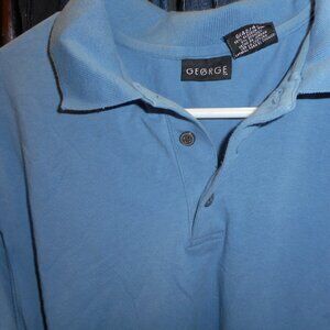 GEORGE:  men's shirt blue,  sz L (42-44)